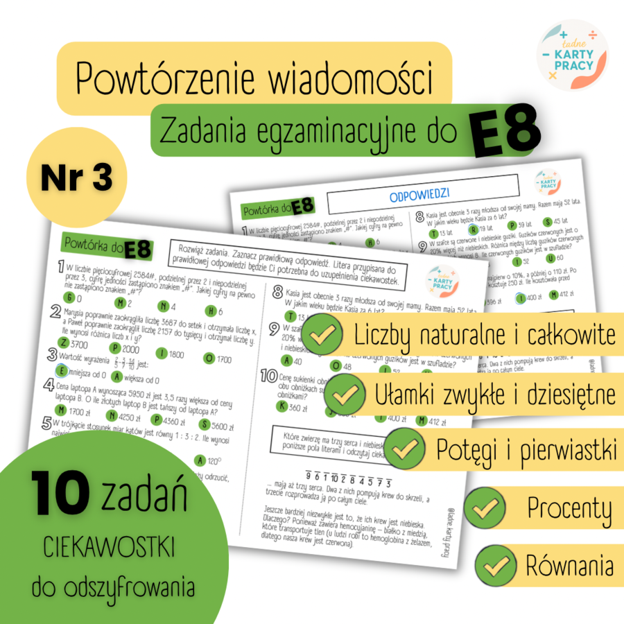 POWTÓRZENIE - Egzamin ósmoklasisty - MATEMATYKA - nr 3