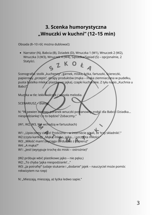 Scenariusz na dzień babci i dziadka klasy 1-3