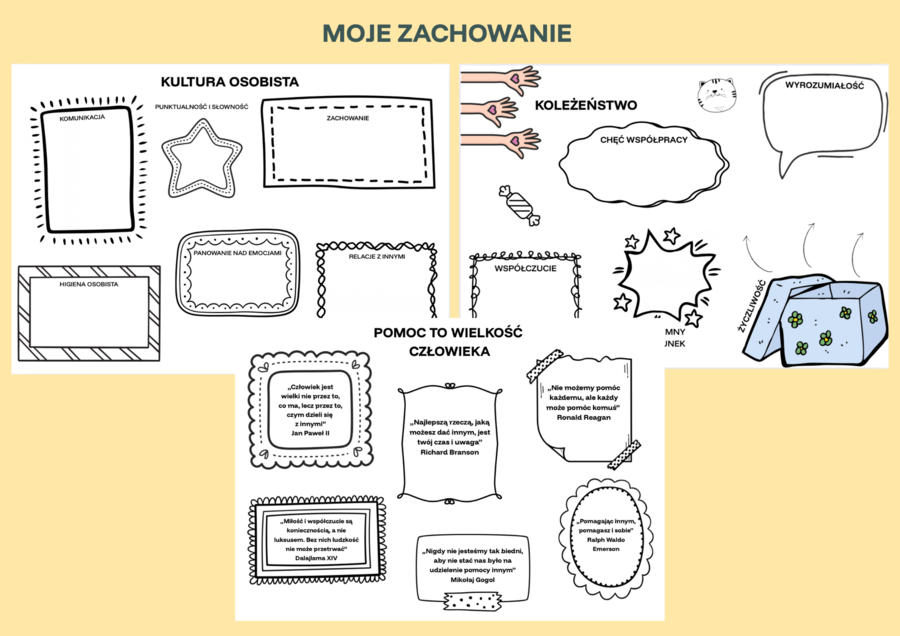 Moje zachowanie - karty pracy i samoocena