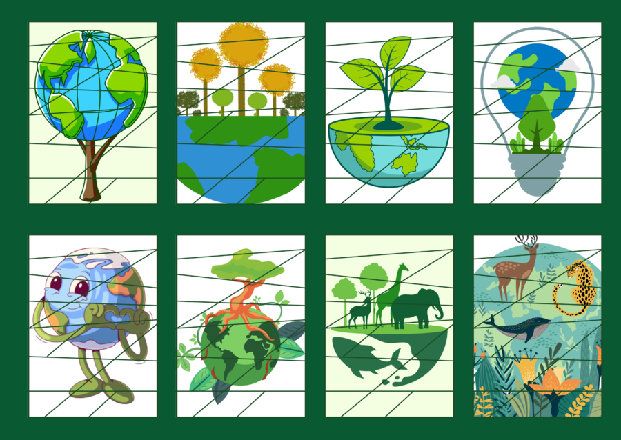 DZIEŃ ZIEMI – puzzle – biblioteka – przedszkole – świetlica – 23 wersje