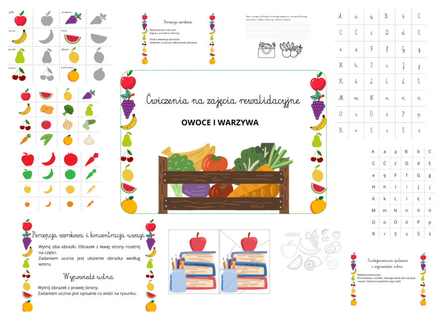 Ćwiczenia na zajęcia rewalidacyjne - owoce i warzywa