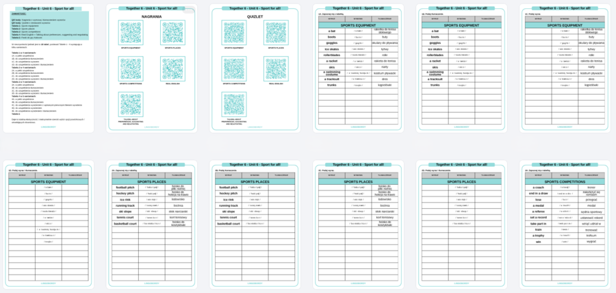 Together 6, Unit 6 - słownictwo