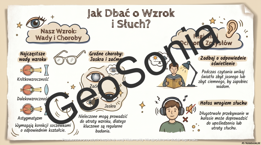 Higiena oka i ucha biologia klasa 7 sketchnotka