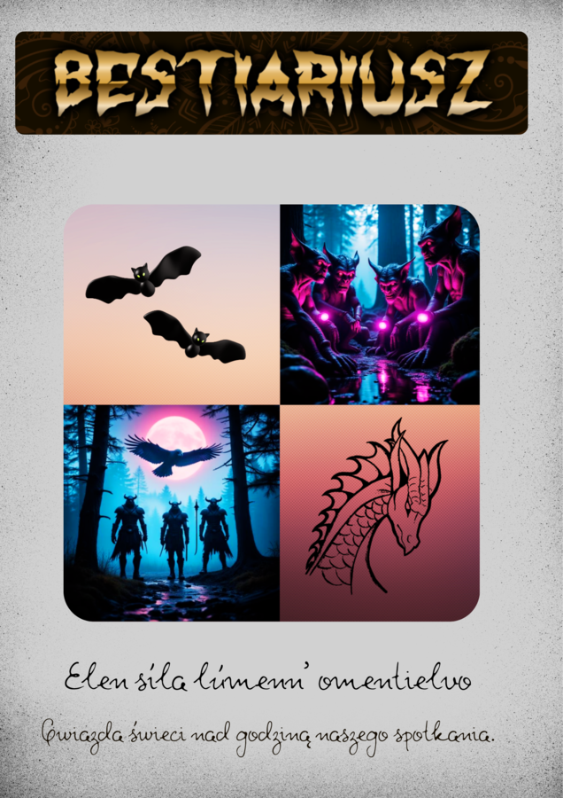 Bestiariusz-praca z lekturą Hobbit