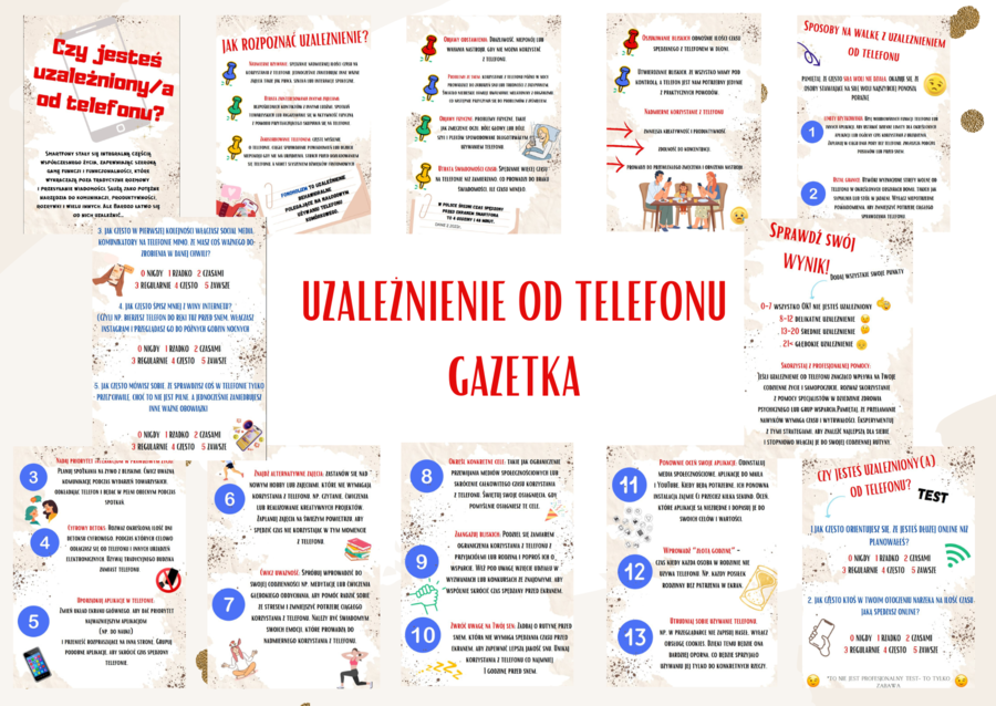 Uzależnienie od telefonu (Higiena cyfrowa) GAZETKA