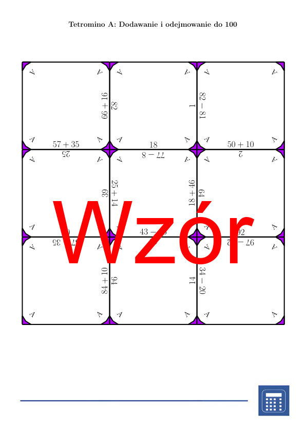 Tetromino - Dodawanie i odejmowanie do 100 | matematyka