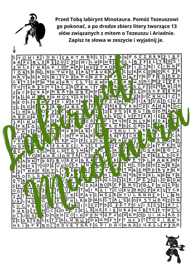 LABIRYNT MINOTAURA *Łamigłówka dla dzieci* Mit o Tezeuszu i Ariadnie