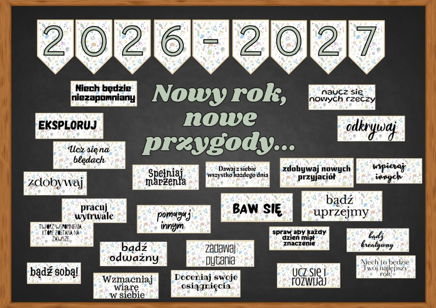 Motywacyjna gazetka szkolna na rozpoczęcie roku szkolnego.