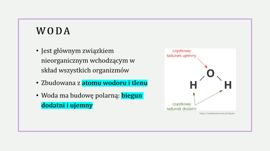 Skład chemiczny organizmów​ + znaczenie wody dla organizmów KLASA 1 PODSTAWA BIOLOGIA
