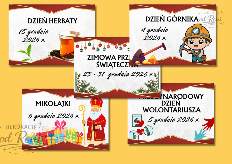Kalendarz świąt, dni nietypowych i ważnych dat w roku szkolnym 2026/2027 wersja 2