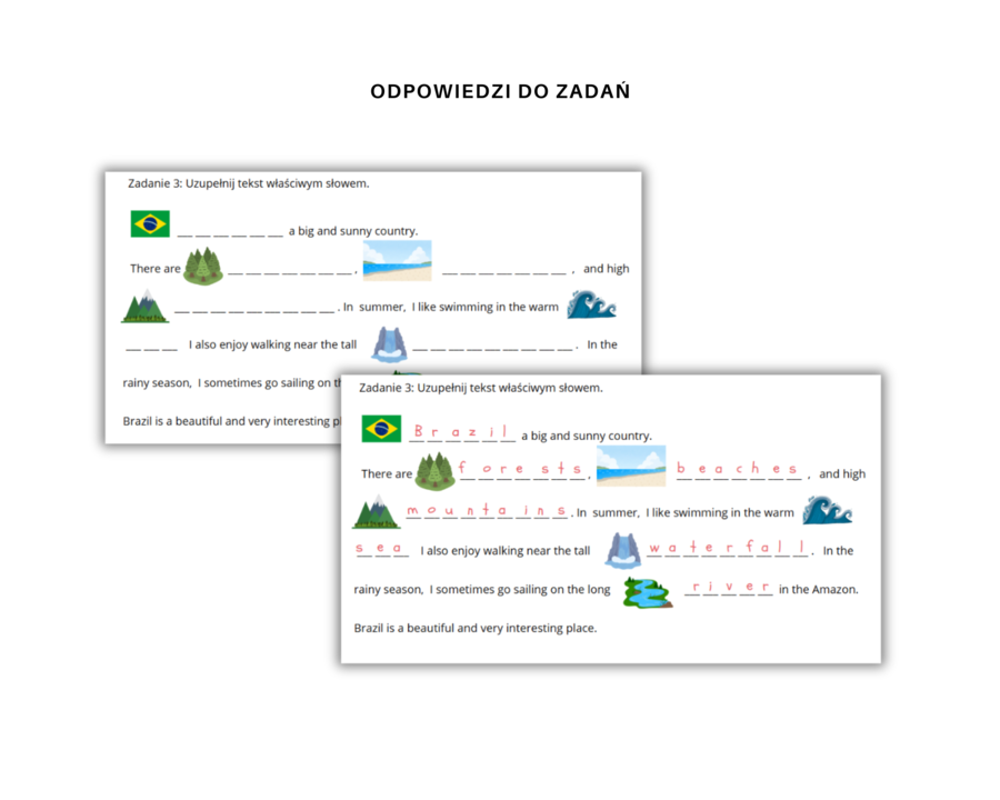 English Class A1+ Unit 4 Klasa 5 Słownictwo i komunikacja Ćwiczenia Dodatkowe materiały zadania Karty Pracy Przyroda i Krajobraz Przymiotniki