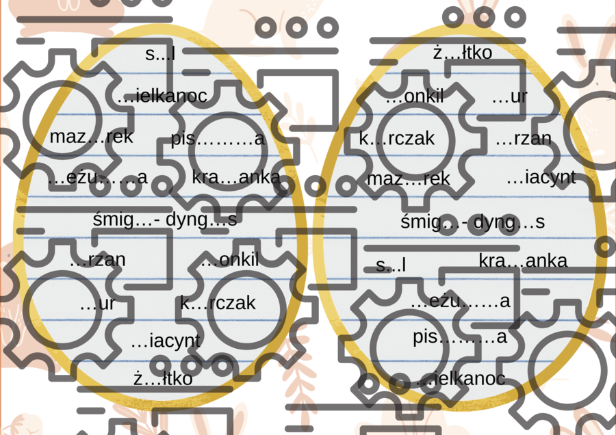 Jajko ortograficzne - uzupełnianka wielkanocna