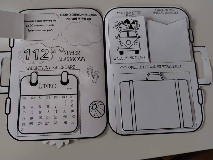 Lapbook WAKACJE+LATO