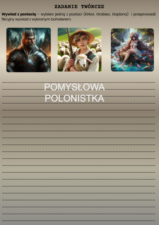 Balladyna-karty pracy