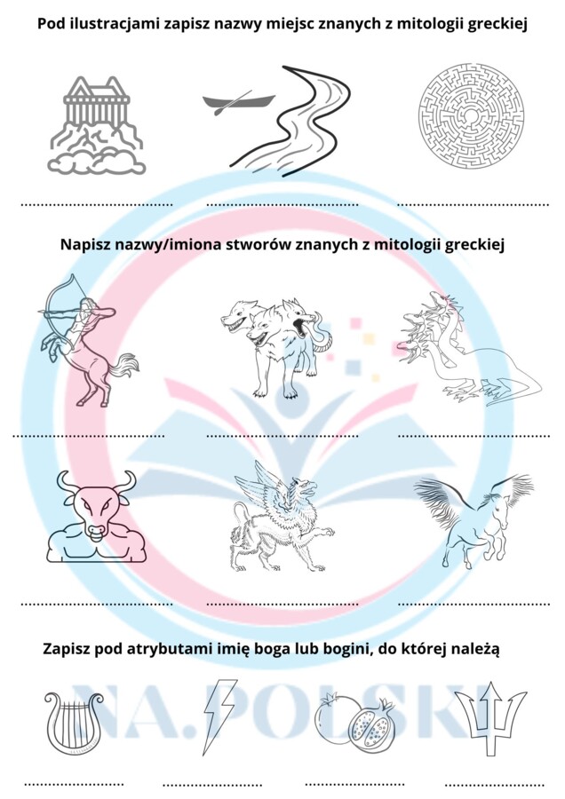 Karta pracy - mitologia grecka