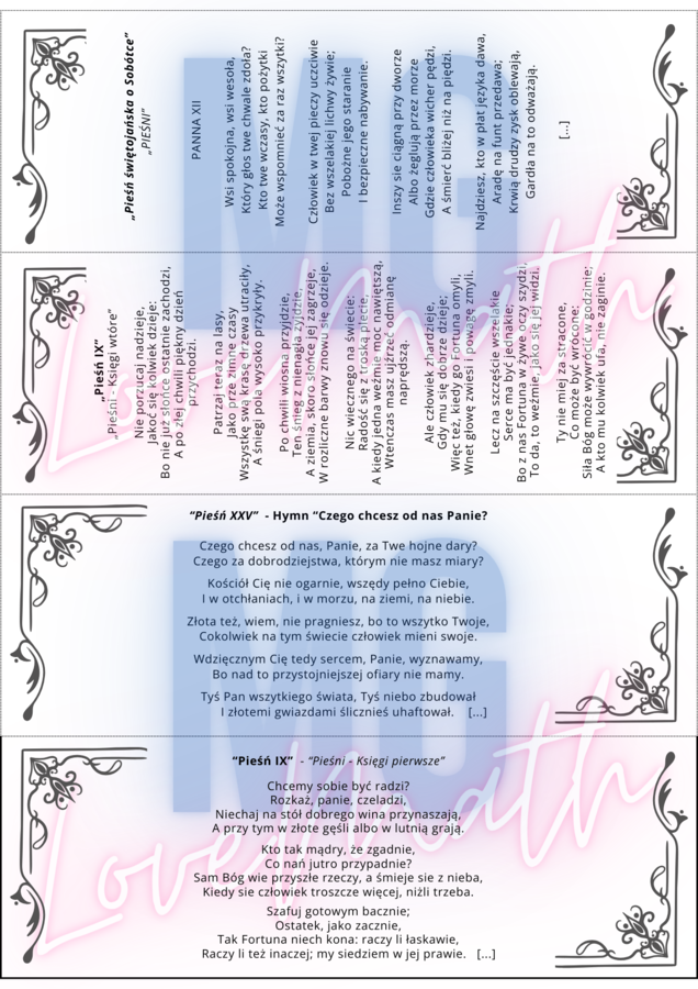 Narodowe czytanie 2025 - Jan Kochanowski - plakat, napisy, twórczość poety, dyplom, zakładki do książek