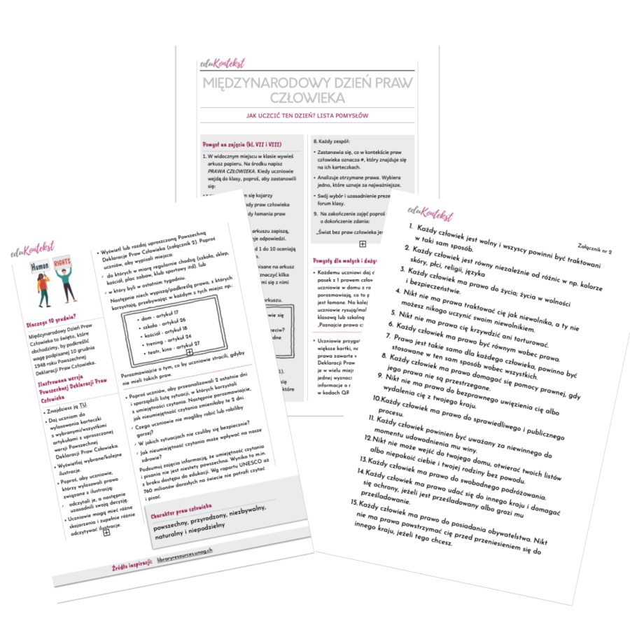 Międzynarodowy Dzień Praw Człowieka - JAK UCZCIĆ TEN DZIEŃ? LISTA POMYSŁÓW