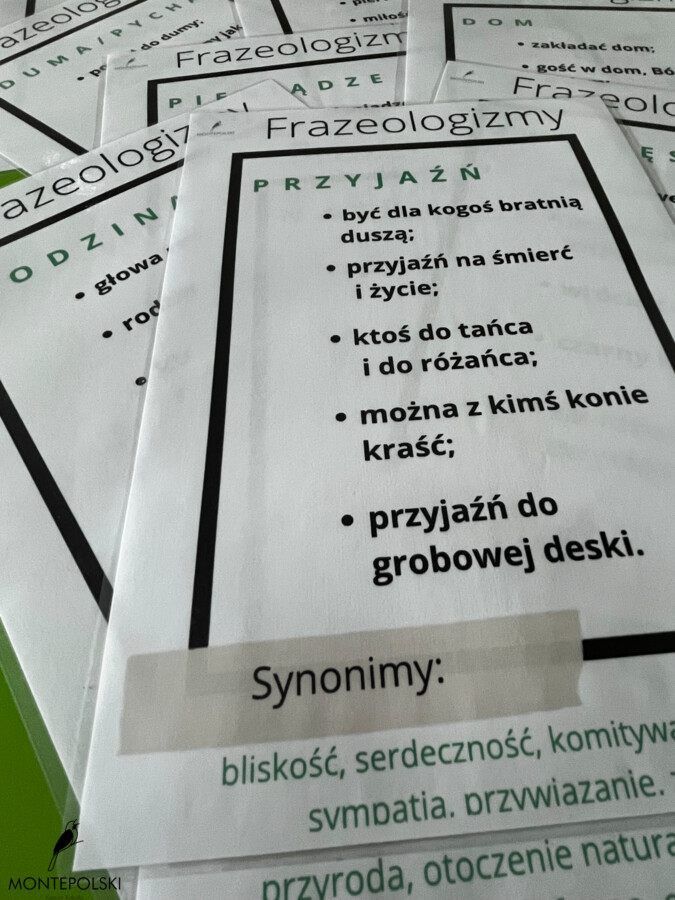 Egzamin ósmoklasisty - motywy - frazeologizmy - synonimy