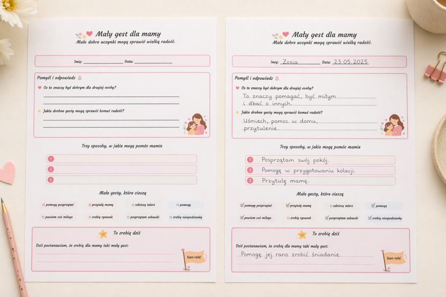 Mały gest dla mamy – karta wychowawcza