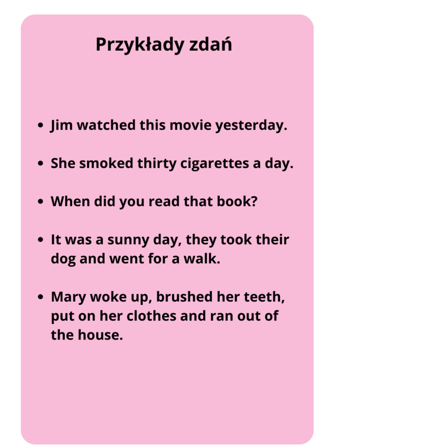 Past Simple teoria i zadania gramatyczne
