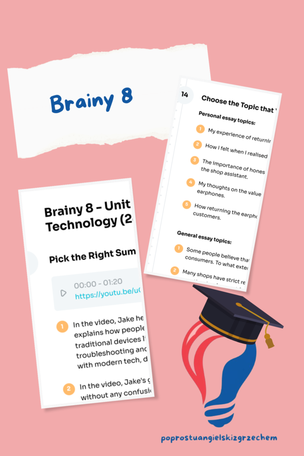 Brainy 8 – Unit 3 – karta pracy