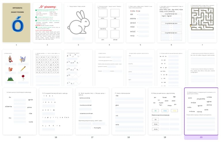 Zasady ortografii ó - zasady + zadania z ó