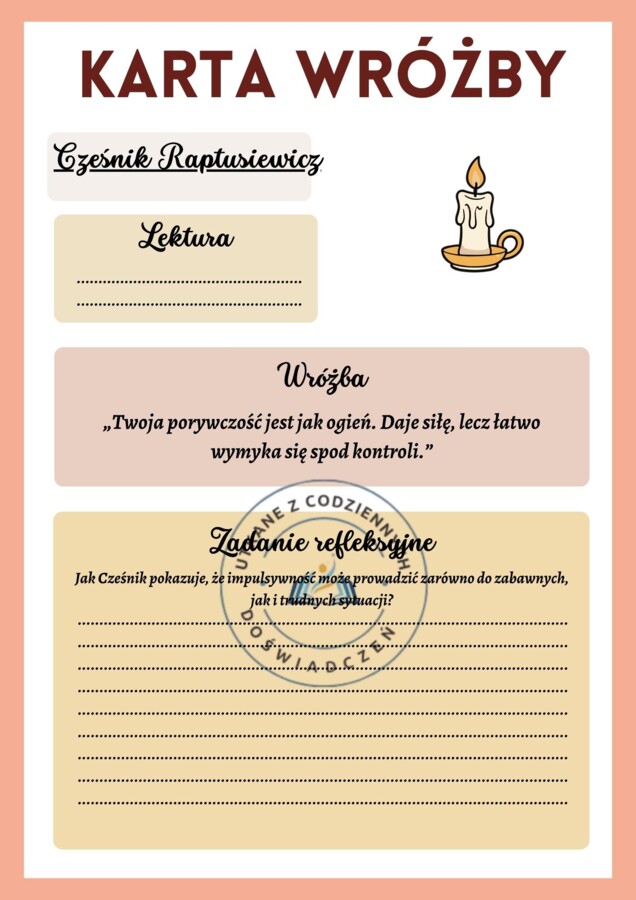 LITERACKIE ANDRZEJKI– wróżby dla bohaterów lektur