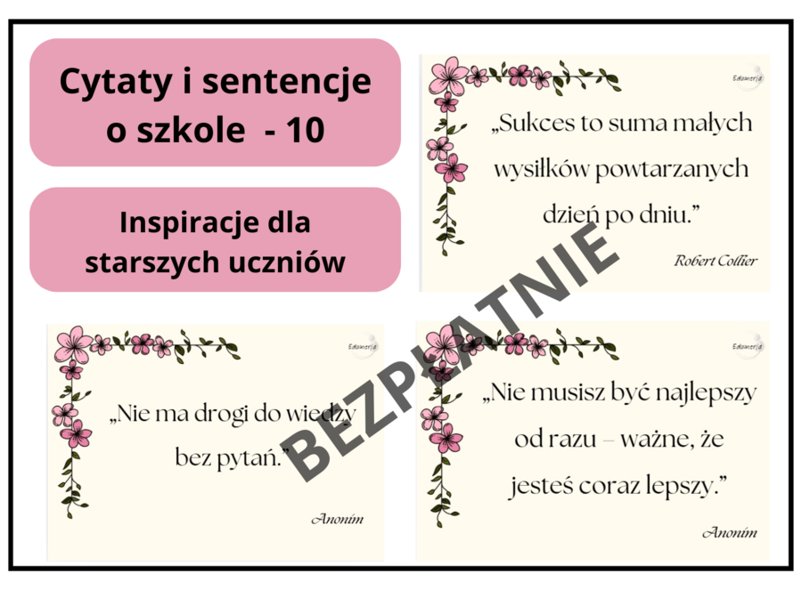 Cytaty i sentencje o szkole – inspiracje dla uczniów starszych - BEZPŁATNIE