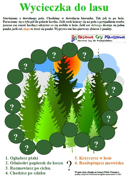 Wycieczka do lasu – Gra planszowa