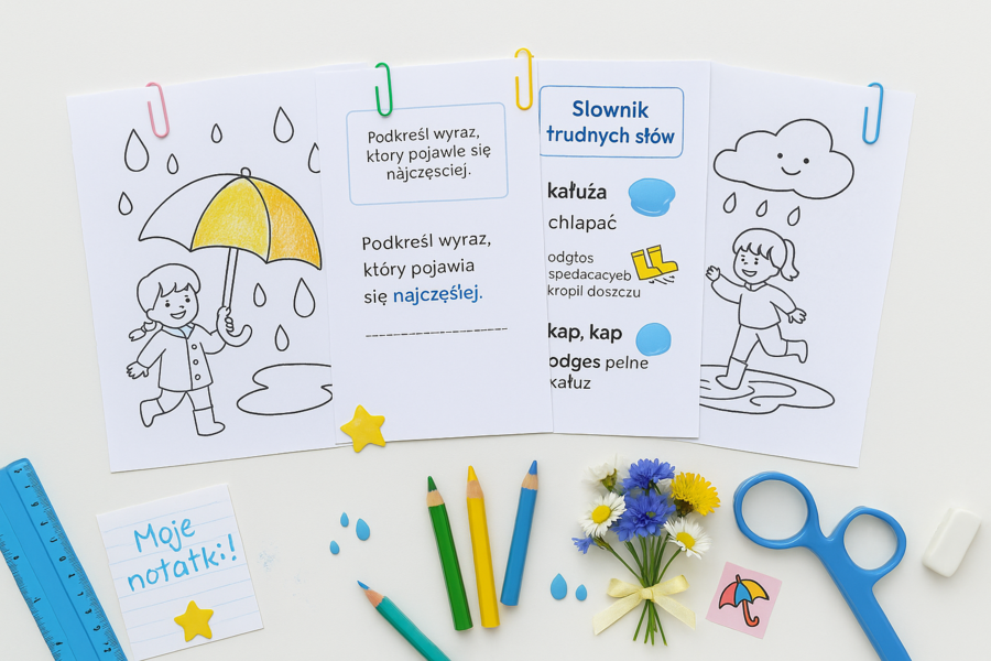 Książka tematyczna „Deszczowe przygody”