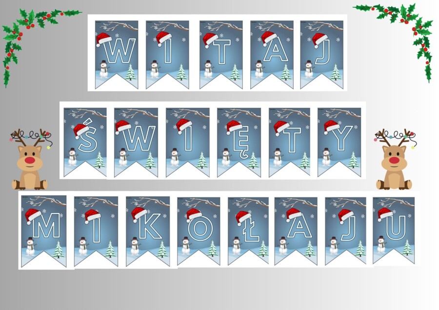 Girlanda "Witaj Święty Mikołaju"