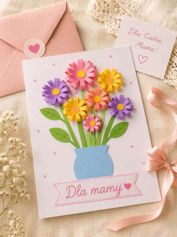 Bukiet dla mamy – praca plastyczna krok po kroku