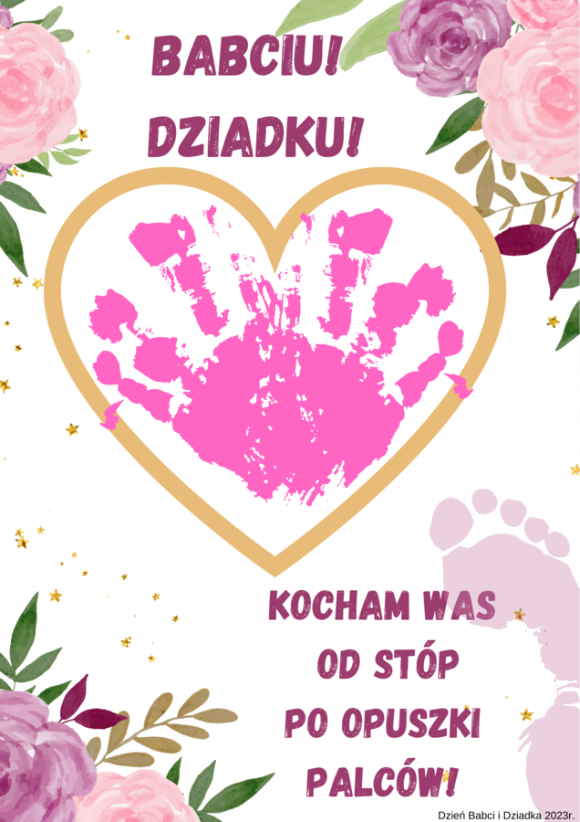 Plakaty do odbijania dłoni z okazji Dnia Babci i Dziadka