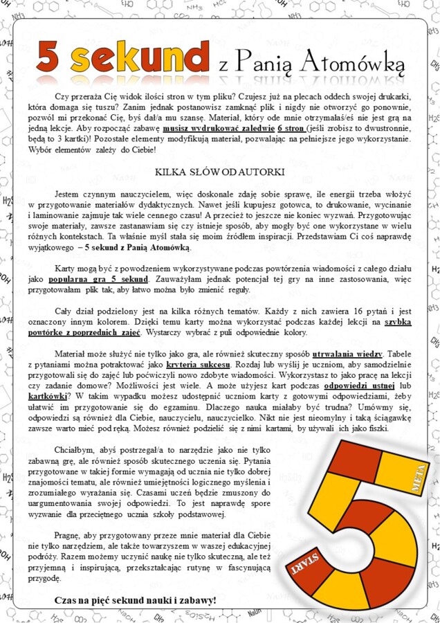 Chemia nieorganiczna: Kwasy- 5 sekund (chemia, kl 7/8). MOC powtórki.