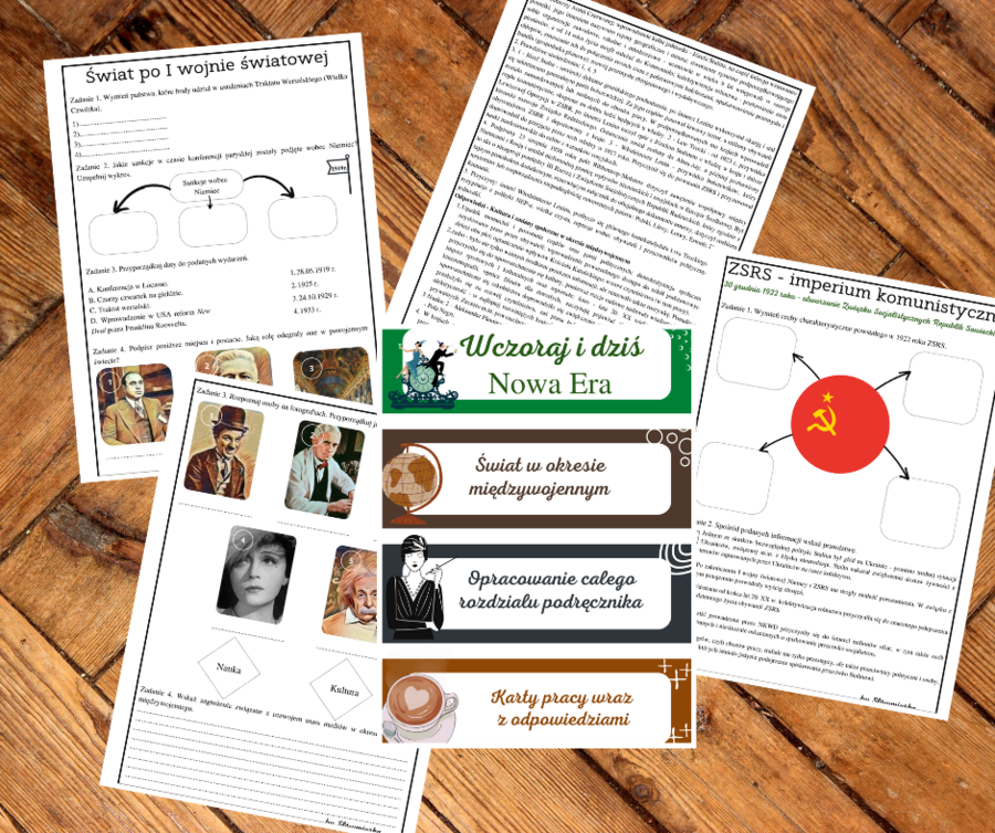 Historia klasa 7 - Świat w okresie międzywojennym (karty pracy do podręcznika Nowej Ery)