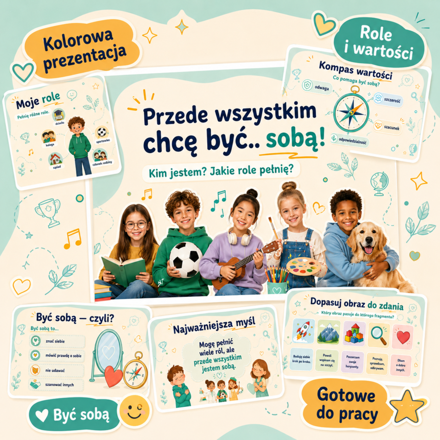 Prezentacja. Temat: Przede wszystkim chcę być... sobą! [Język polski]