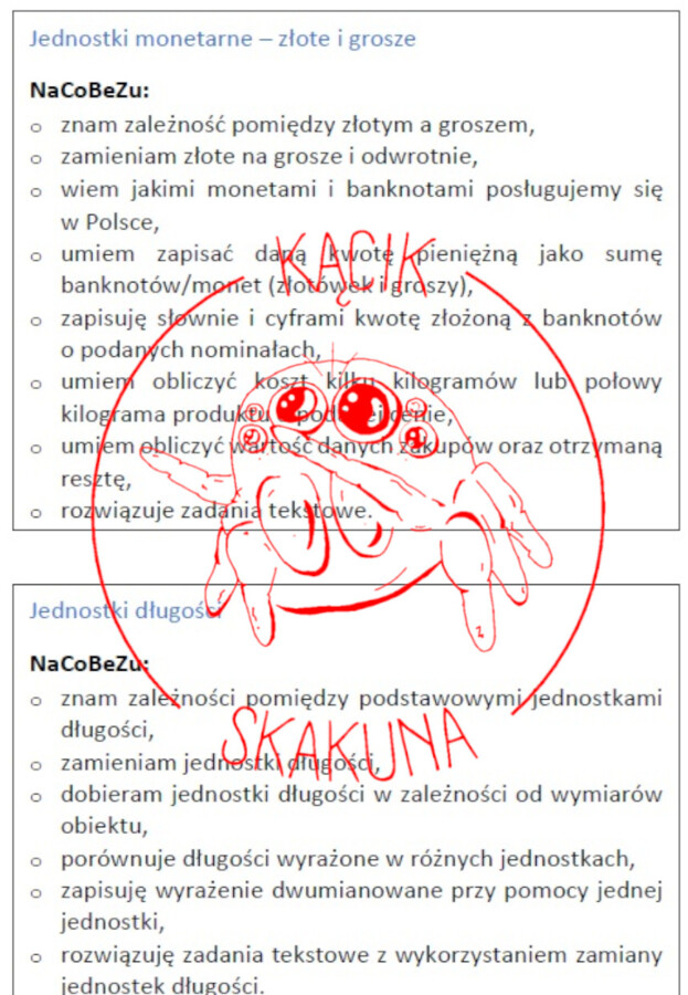 MATEMATYKA KL.4: NaCoBeZu (Zeszyt OK) – gotowe wklejki do zeszytu z możliwością zaznaczania przez uczniów poziomu zrozumienia danego zagadnienia