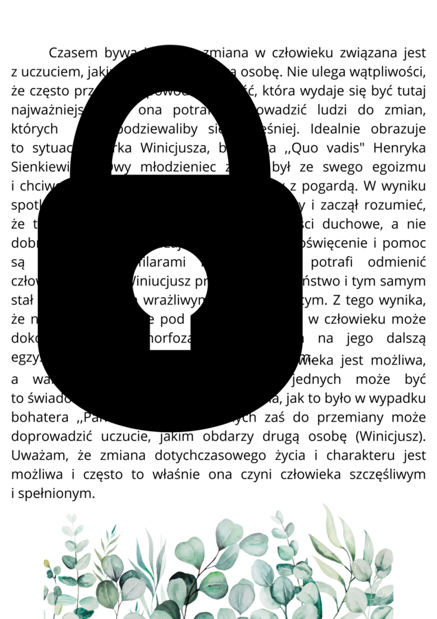 Przemiana bohatera - wzorcowa rozprawka egzamin ósmoklasisty