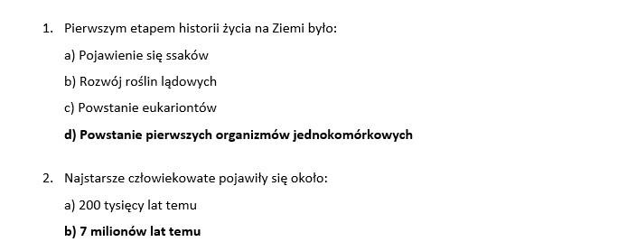 Test- ewolucja człowieka