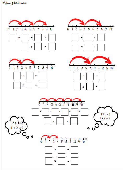 Mnożenie - zadania wprowadzające