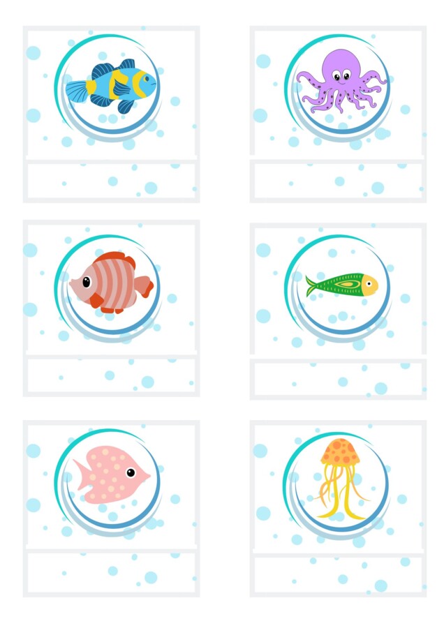 ZNACZKI PRZEDSZKOLNE. ZWIERZĘTA MORSKIE. CZĘŚĆ I.