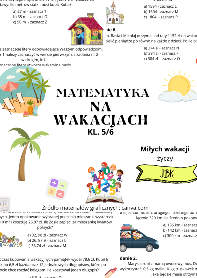 "Matematyka na wakacjach 5/6"