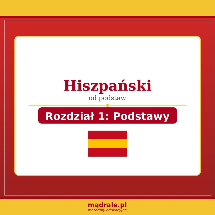 FISZKI "JĘZYK HISZPAŃSKI – ROZDZIAŁ 1: PODSTAWY" KARTA PRACY
