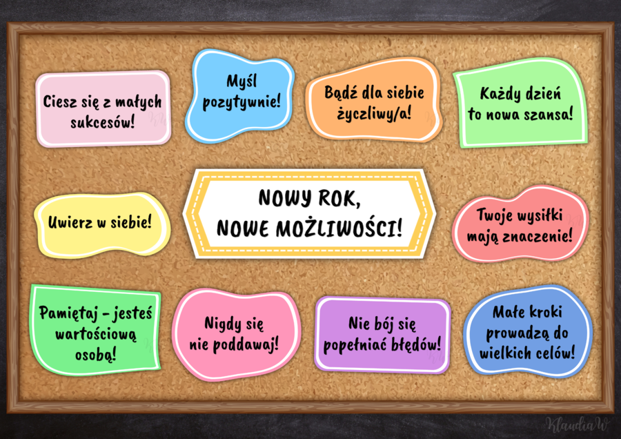 Gazetka na nowy rok szkolny - motywacyjne hasła dla uczniów