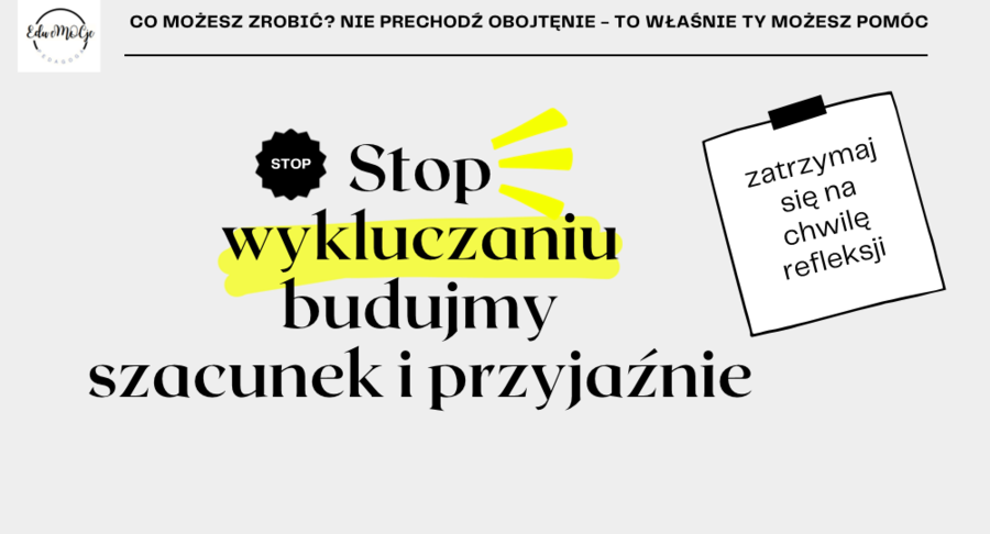 Stop wykluczaniu - duży pakiet materiałów - prezentacja, scenariusz, działania szkolne, edytowalne karty