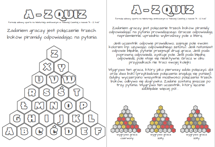 A - Z quiz wyrażenia algebraiczne (powtórzenie) kl. 6, 7, 8