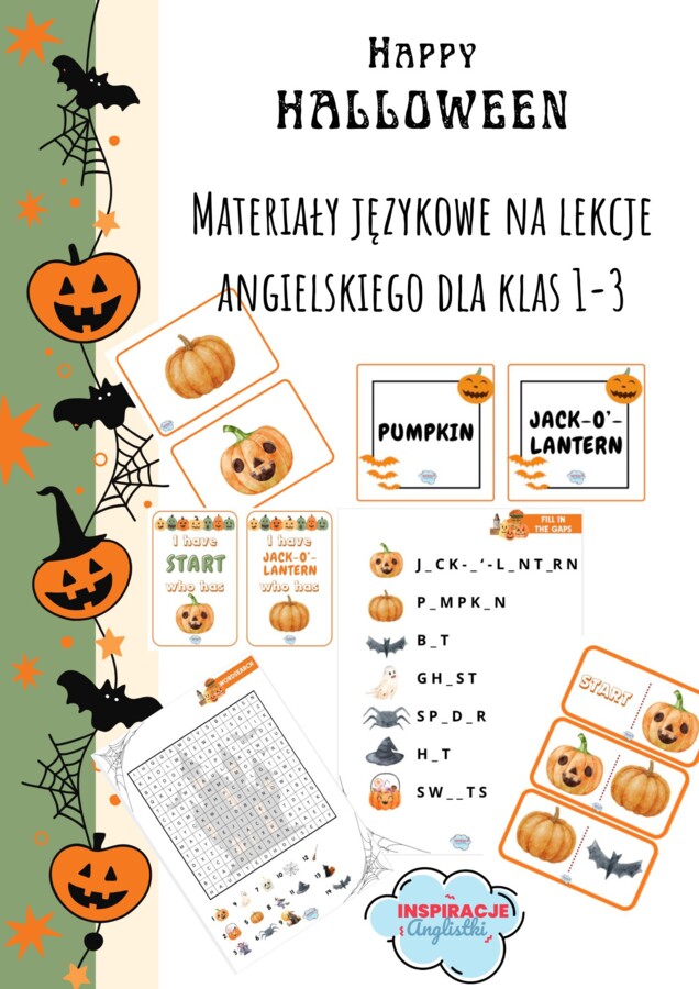 Halloween. Escape room. Materiały językowe na lekcje angielskiego dla klas 1-3