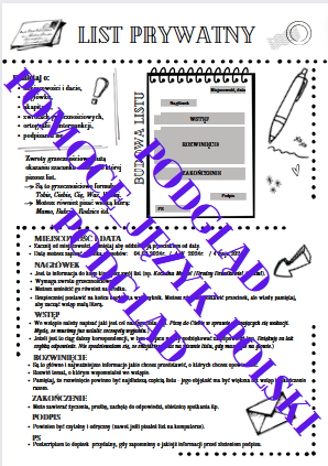 List prywatny - jak napisać - formy wypowiedzi - wklejka