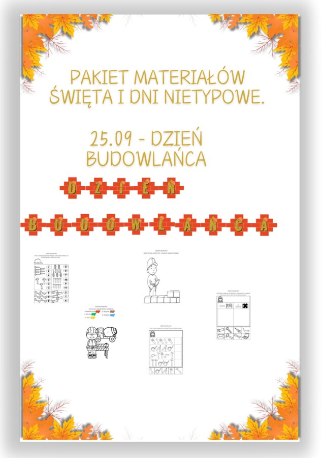 PAKIET MATERIAŁÓW NA WRZESIEŃ WEDŁUG KALENDARZA ŚWIĄT I DNI NIETYPOWYCH.