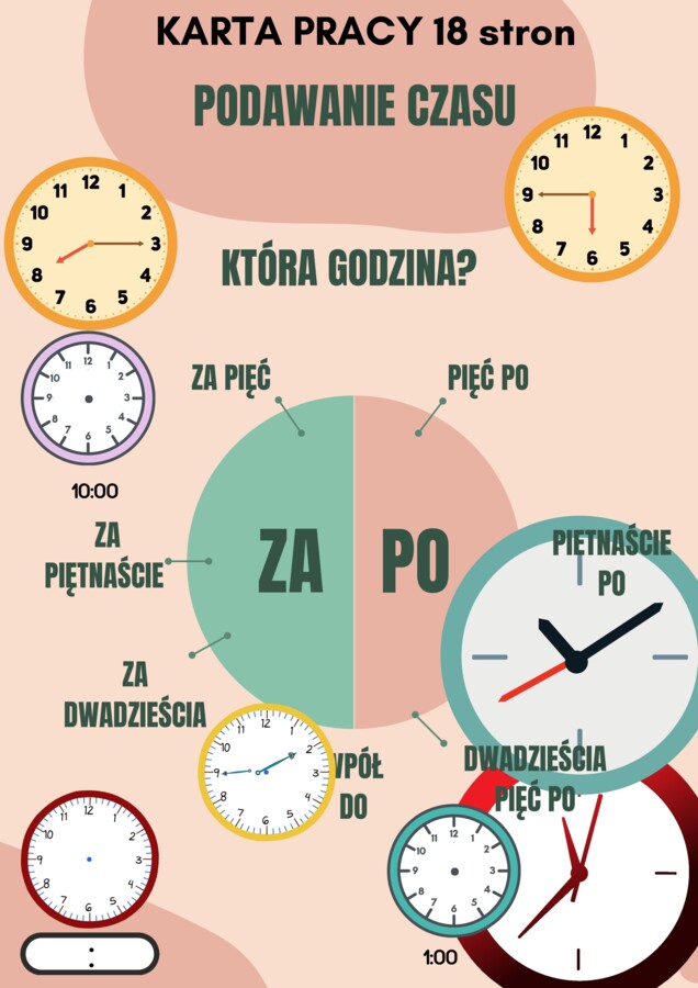 Karta pracy zegar analogowy